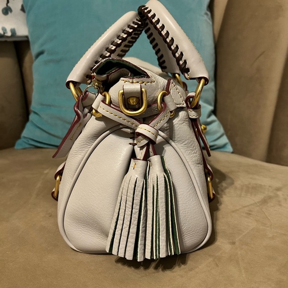 🦆 Dooney & Bourke Micro Florentine Satchel in Ecru - Picture 6 of 14